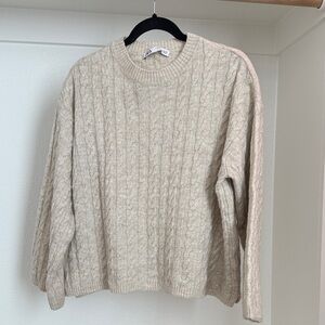 Zara Beige Cable Knit Sweater